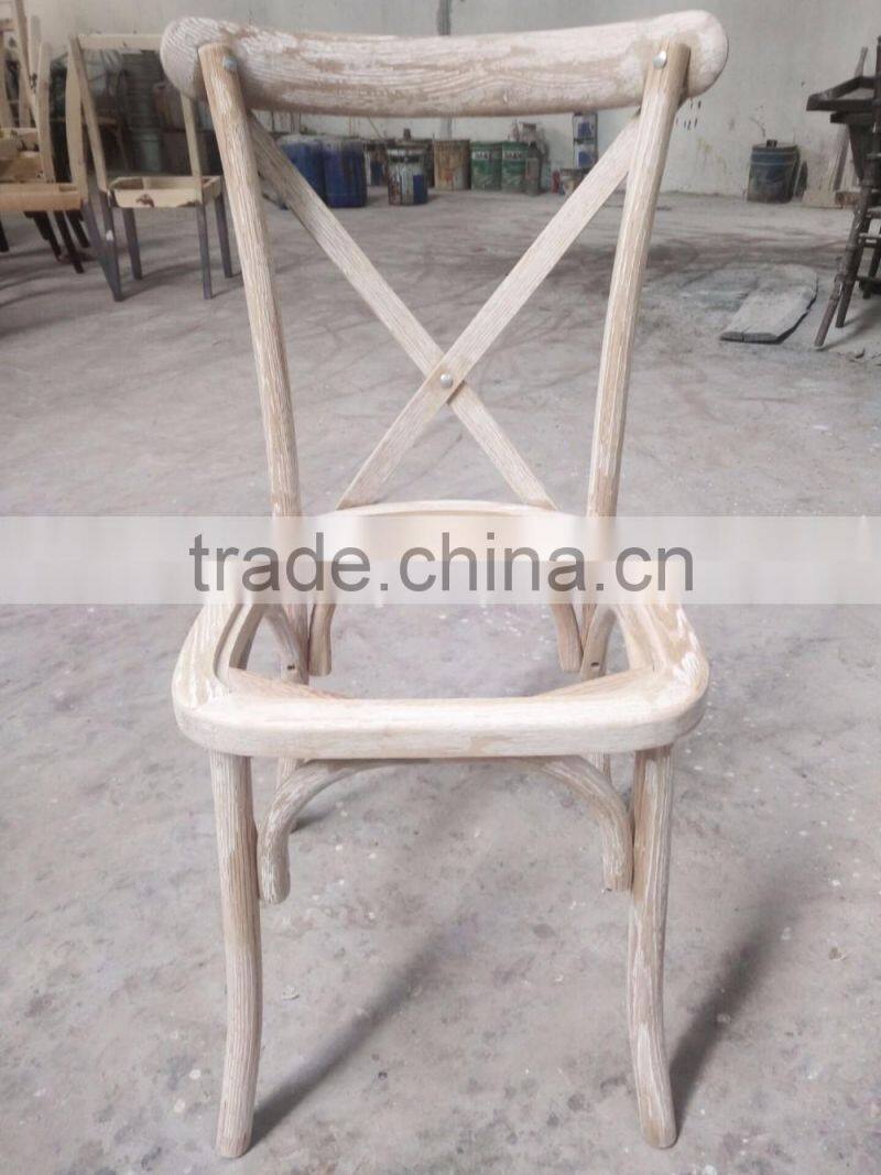 solid wood stacking living room dining chair wooden antique cross back dining chair