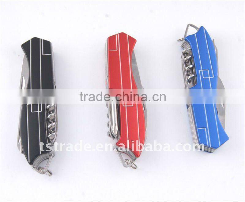 2014New design multi knife pocket knife multi function LED knife KJK5011AL