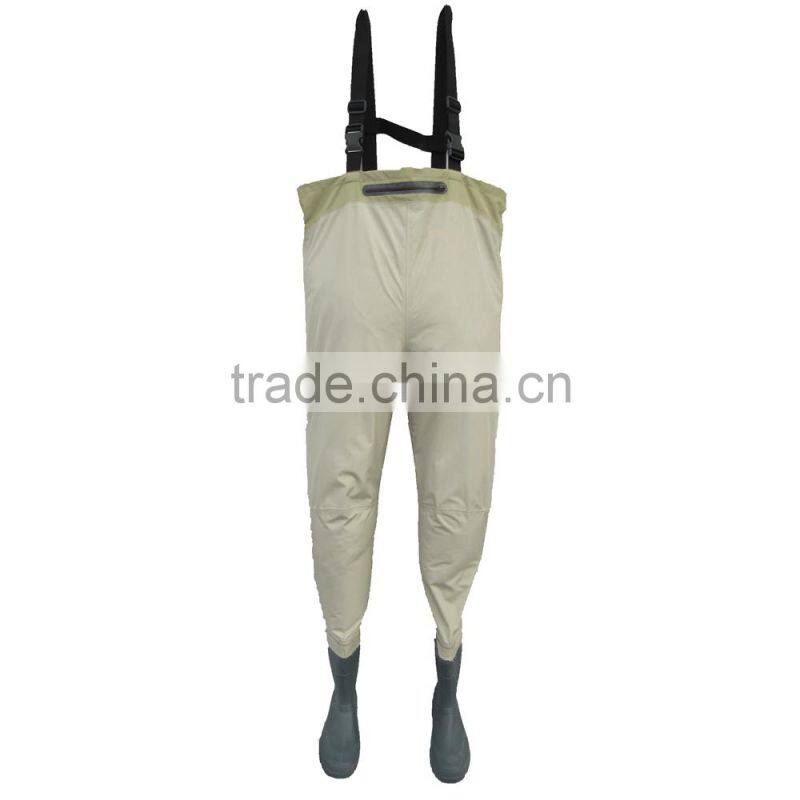 5 layers fishing wader suits pants waterproof breathable nylon pants with water repllent pocket
