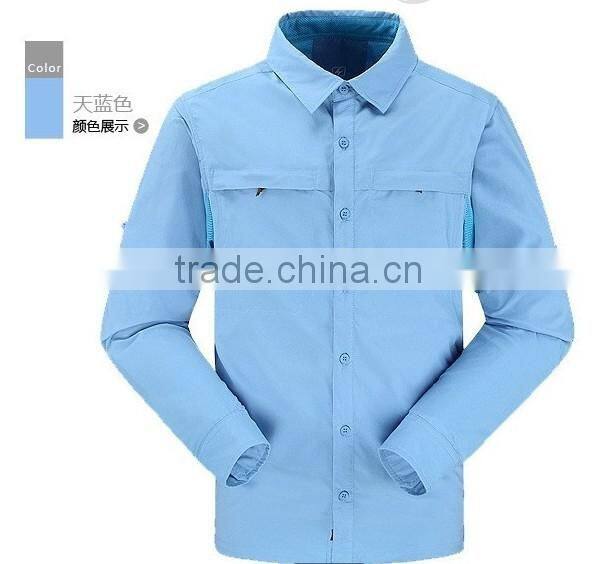 2017 Cheap price and high quality Summer UV Protection Outdoor Hiking Long Sleeve Shirt Quick Dry Men Camping Shirt
