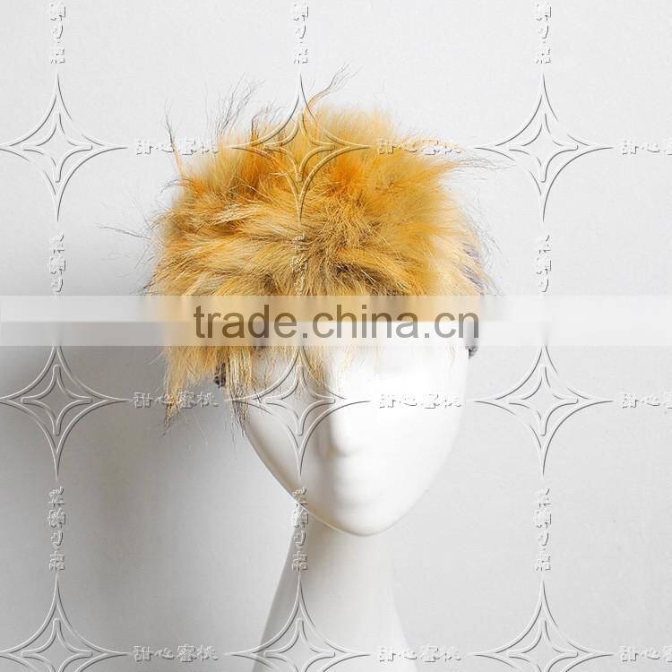 2015 Europe style knitting faux fur lady head Decorative hat faux fur cap for woman