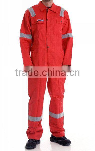 HOT! red flame resistant firefighter coveralls with reflective tape