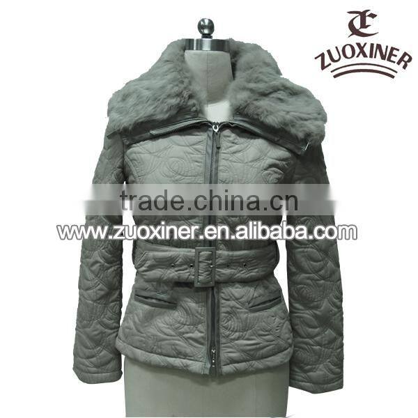 fashion 2014 winter coats padding jacket for women with fur collar