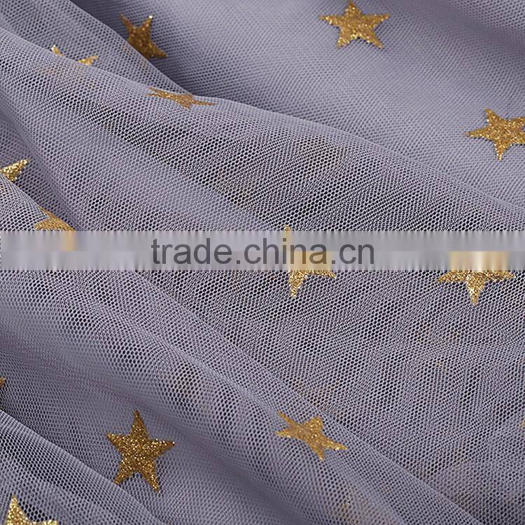 YAKUYIYI Hot Sale Girl Grey Star Print Mesh Overlay Princess Skirts for Wholesale