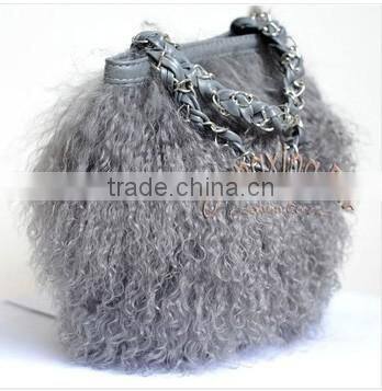 CX-H-04B Hot Sale Genuine Mongolian Lamb Fur Hand Bags