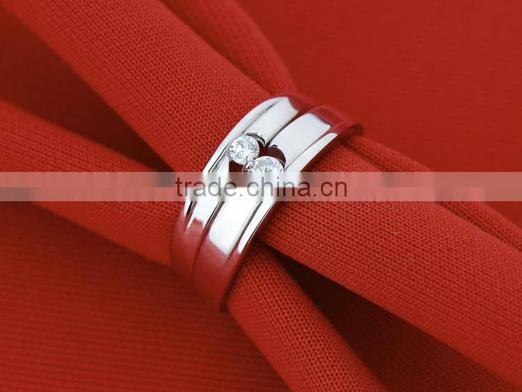 925 Sterling Silver Cubic Zirconia Solitaire White Cheap Couple Rings