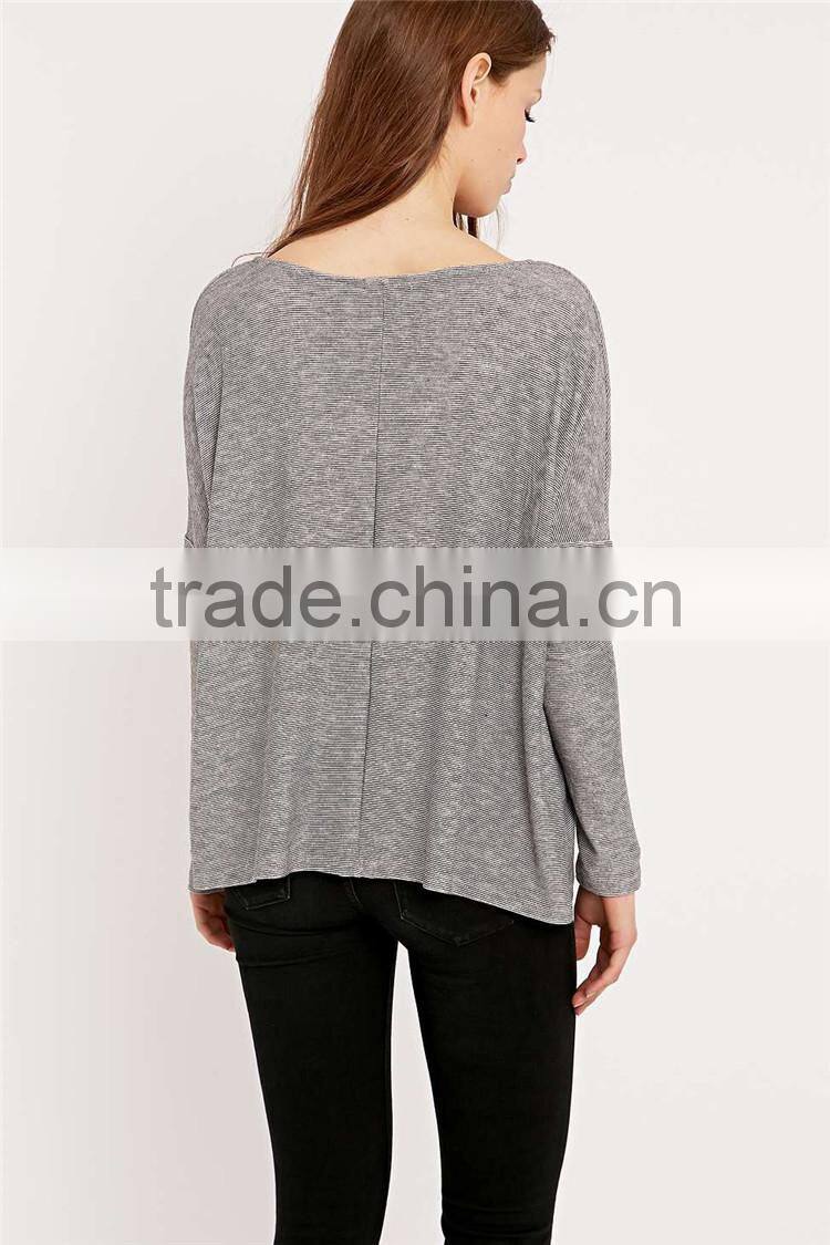 Stylish t shirts design loose neck t shirts of custom long sleeve t shirts for men