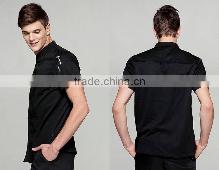 2016 new designer black chef uniforms fashion chef uniforms for cook