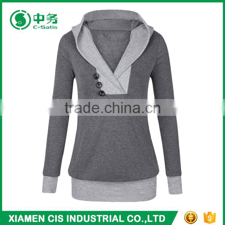Hot Sale Cheap No Pockets Sublimation Slim Fit Womens Plain Pullover Hoodies