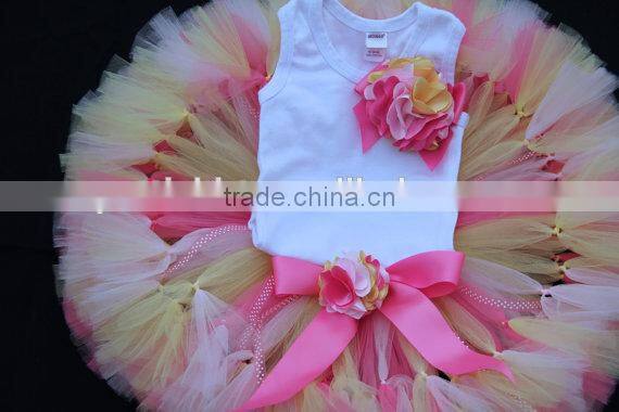 Fashion Baby Girls Party Wear Fluffy TuTu Sets Colorful Tulle TuTu Pettiskirts