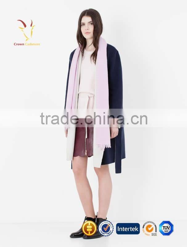 Pure Color Cashmere Silk Scarf with Fringe