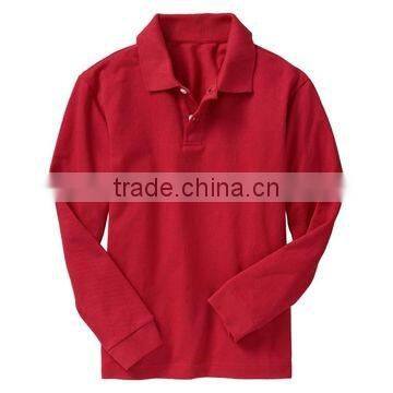 polo t-shirt 100% cotton long sleeve t-shirt design class school uniform polo shirts design
