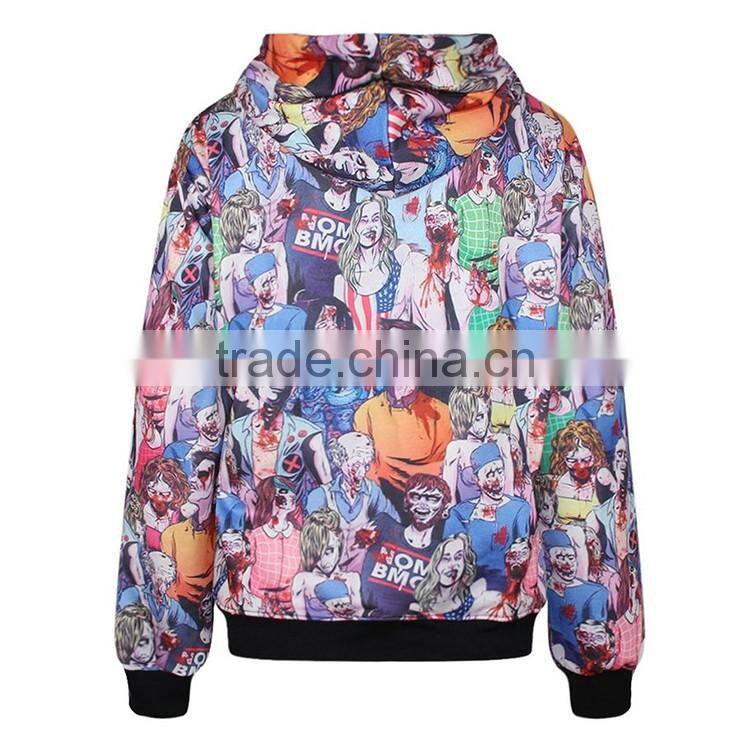 100% Polyester Cheap Wholesale 3D Sublimation Graphic Pullover Oversized Hoodie