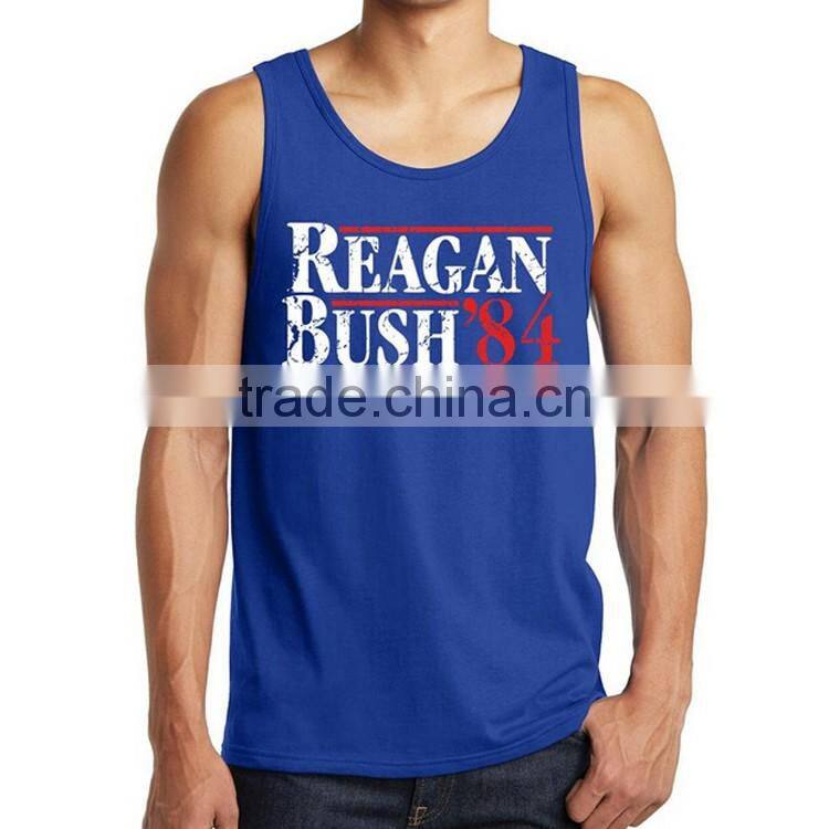 Latest Fashion Design Custom Printing 100% Cotton Bodybuilding Stringer Wholesale Mens Tank Top