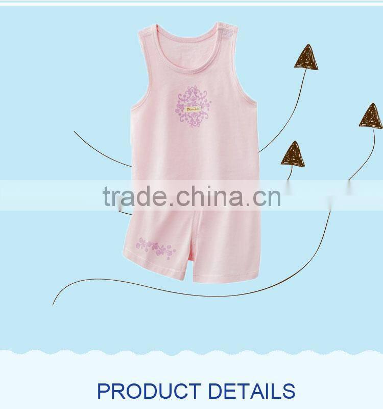 Cheap China short sleeve wholesale pink infant clothing cotton baby girl romper set wholesale