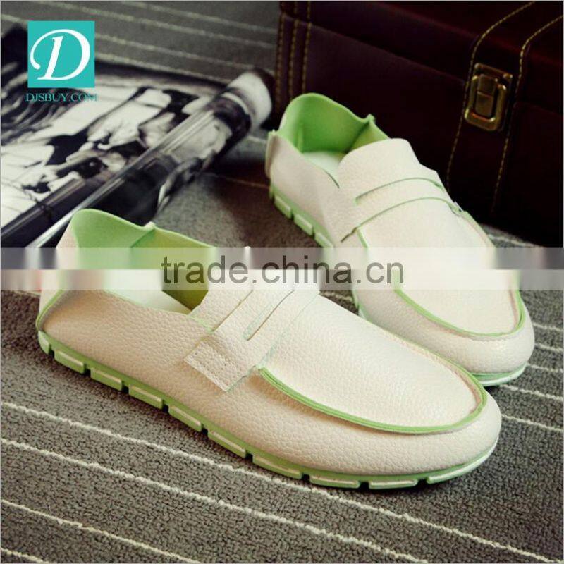 2016 Summer Fashion England PU White Leather Men Breathable Shoes