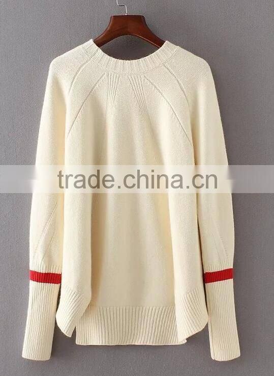 EY0856S New Fashion 2016 Women Long Sleeve irregularity Knitted Pullover Sweater