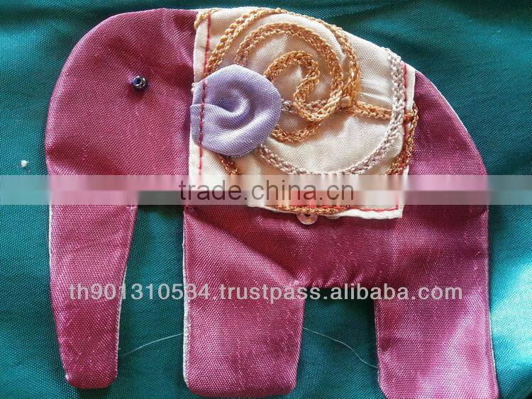 Thai Silk Embroidered wallet bag