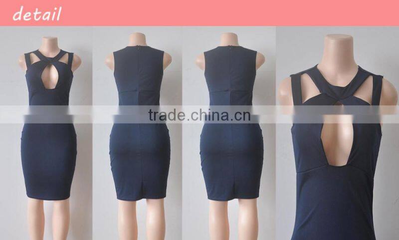 2017summer sexy bandage dress slim sleeveless halter club pencil dress for lady