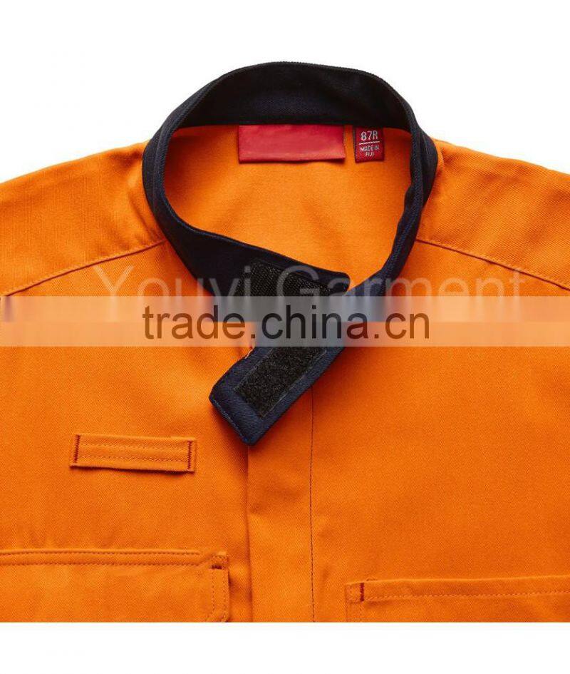 Hi-Vis Yellow/Black Flame Retardant Coverall with reflective tape