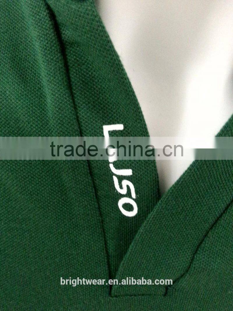 Men's 96%combed cotton 4%spandex polo shirt with stand collar