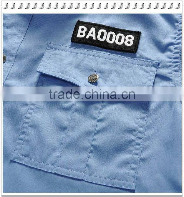 CUSTOM BLUE COLOR SHORT SLEEVE SECURITY PERSONNEL WORK SHIRT