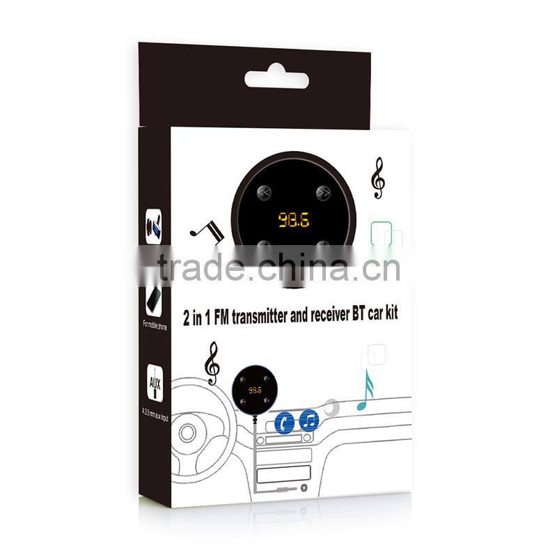 Bluetooth Car Kit FM Transmitter AUX Music Audio Receiver Hands-free 3.5mm with Dual USB Charger Car Accessories