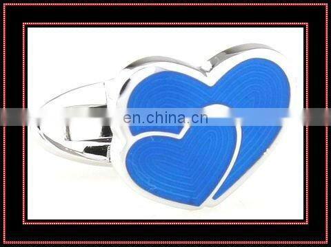 Lovers heart pink enamel quality gift cufflinks