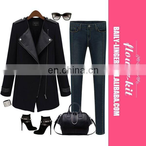 New Fashion Women Asymmetric Coat Cuffs Zipper Warm Jacket Outerwear
