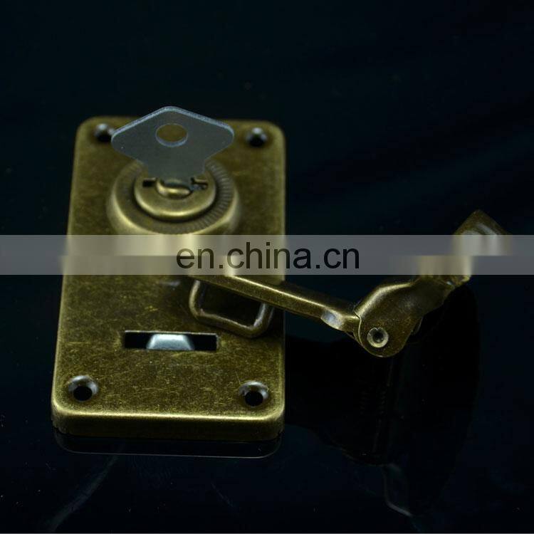 Custom Made Antique Bronze Travel Vanity Luggage Hasp Locking Case Latch With Key