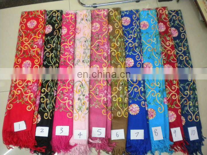flower embroider scarf 1700*70cm lady's scarf woman shawl