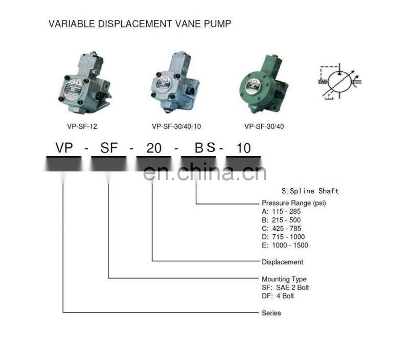hydraulic Variable vane pump VP-SF-12-C VP-SF-20-C VP-SF-30-C VP-SF-40-C
