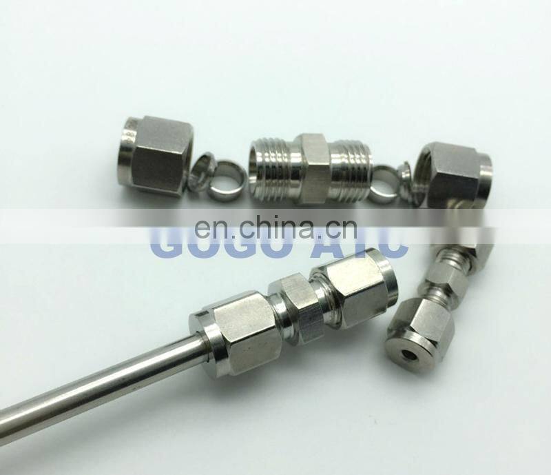 Quick coupler O.D 3 mm hard tube intermediate adapter joint SUS304 stainless steel thread pipe gas connector