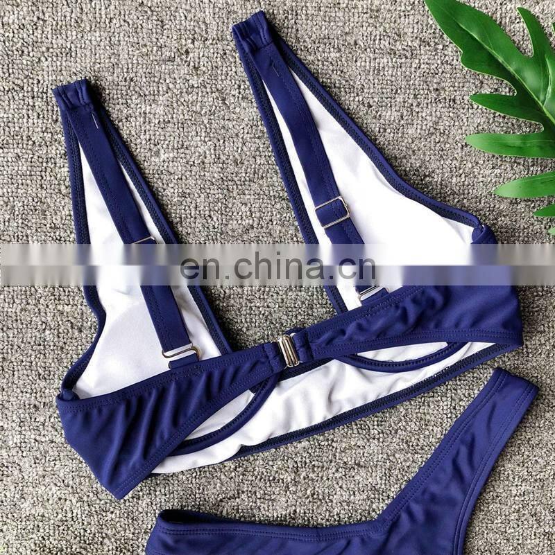 Underwire Push up Sexy Bikini Set Sexy Slim Brazilian Swimwear Female Bathing Suit Beachwear Solid Color