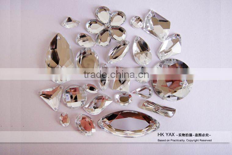 0729C China wholesale shiny flat back sew on acrylic stone for fashion dress