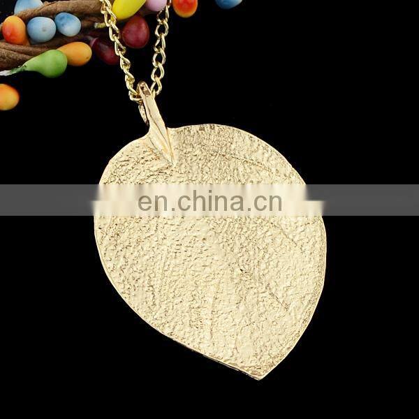 Jewelry Necklace Gold-Color Chain Leaf Design Pendant Necklaces Pendants