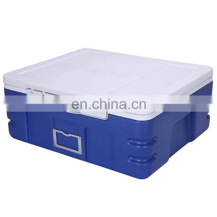Eco-friendly blow molding outdoor 60 liter PU foam cooler box with lock