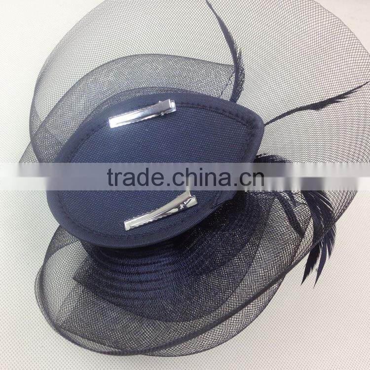 Mini Hat Base Hair Clip Fascinator/Bridal Feather Fascinator Wholesale
