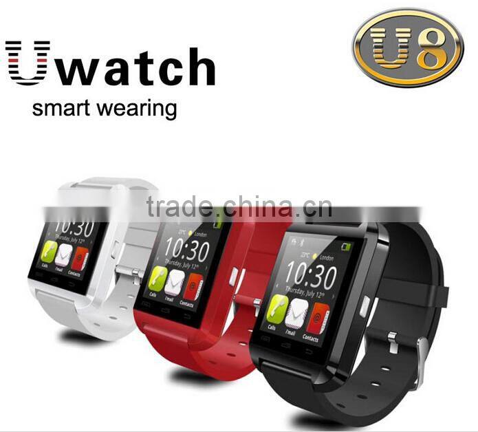 Waterproof watch U8 Smart Bluetooth Watch with 1.44''Touch Screen Mic for Android Devices