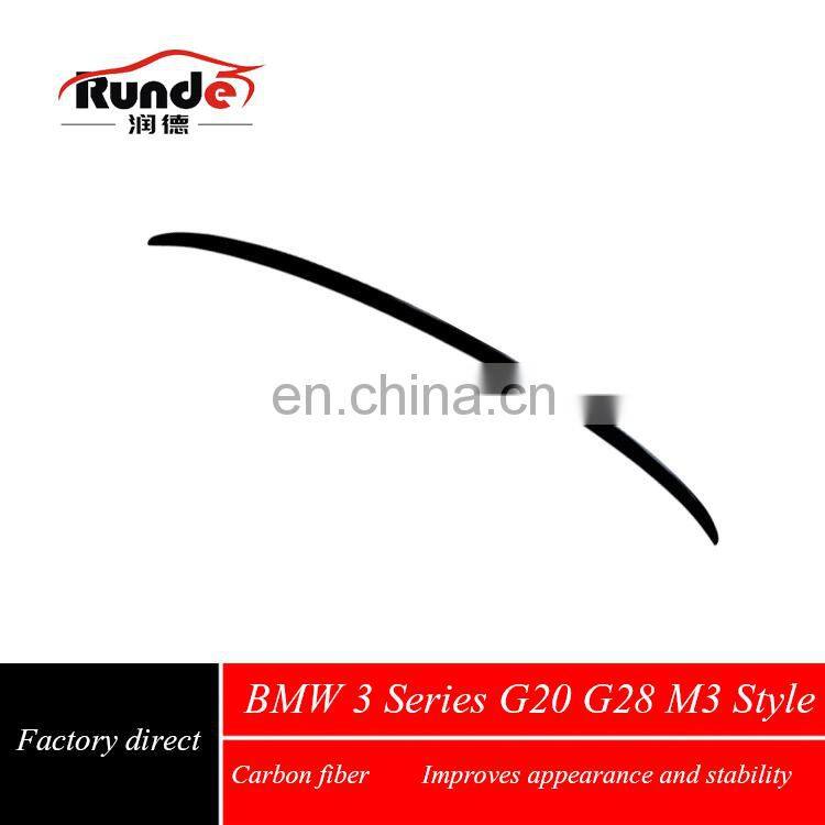 Runde Excellent Quality M3 Style Auto Carbon Fiber rear Spoiler for 2020-In BMW 3 Series G20 G28 Spoiler