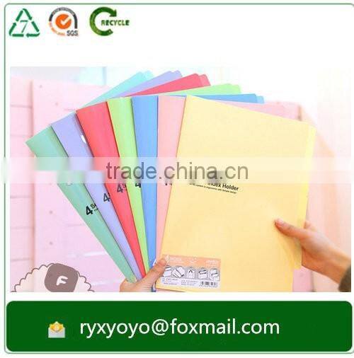 a4 size custom printed pp plastic L shape document clear file folder with inserts