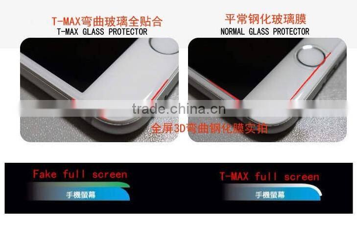 2015 New Arrival !! 3D Curved 0.33mm 9H Tempered glass screen protector for iphone6&iphone6 plus OEM ODM
