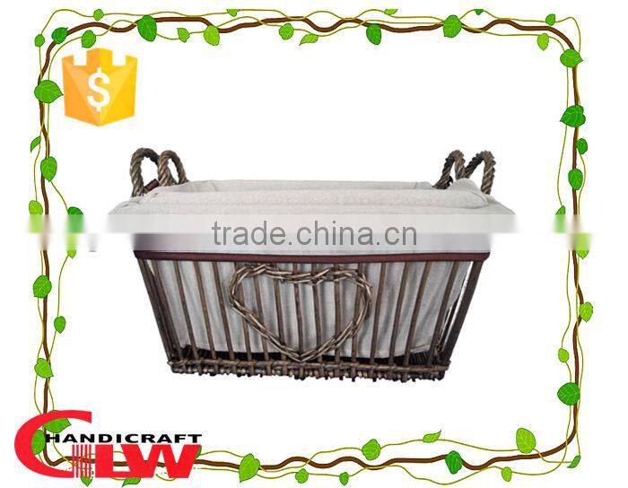 set of 3 heart shape wicker baskets,wicker hearts,willow storage basket