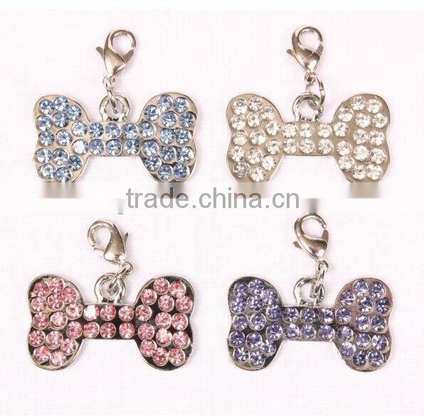 zinc alloy DIY bone rhinestone charm pendants