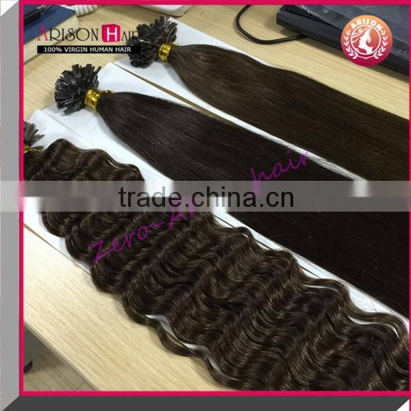 European virgin hair I,U,V,flat tip pre bonded hair extension Vietnam hair