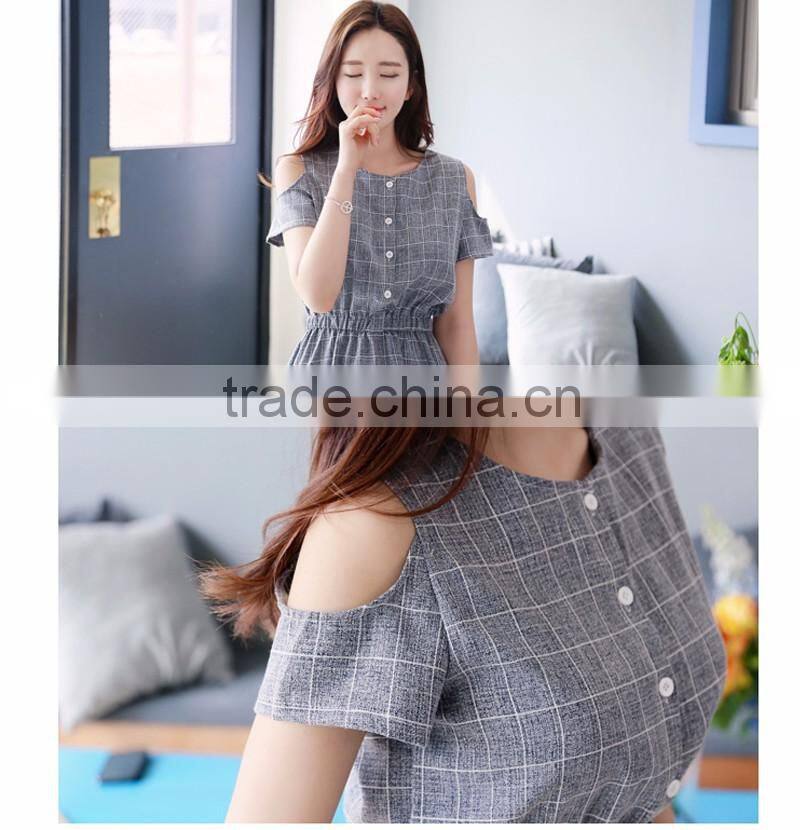 Spring and summer leisure gaberdine retro dress