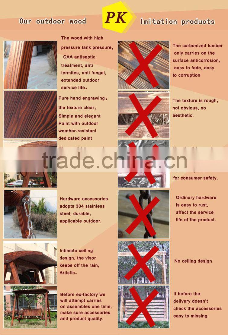 Hot sales! Wooden swing chair / garden swing / patio swing with canopy