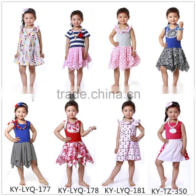 Wholesale cotton pierced flower white long summer dresses for kids
