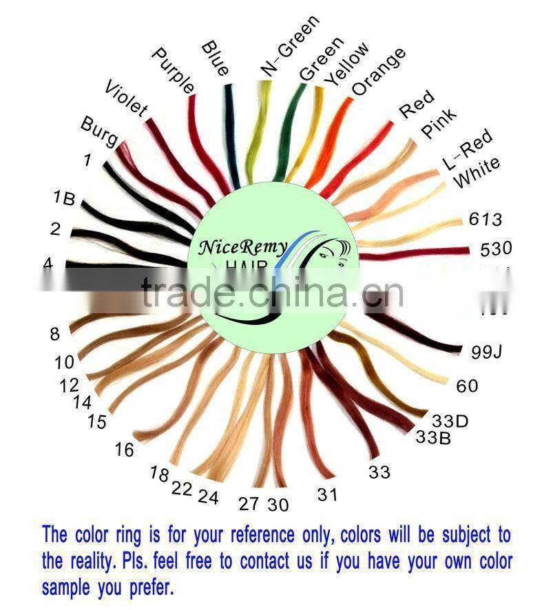 Wholesale high quality color 99j pre bonded flat tip hair extensions 100% brazilian virgin human hair