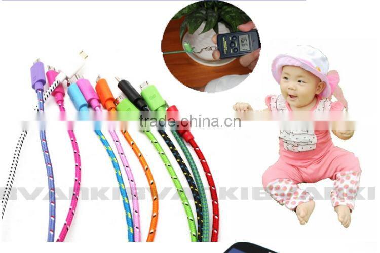 2016 trending hot products Wholesale nylon braided usb charger cable for samsung mobile nylon braided micro usb data cable